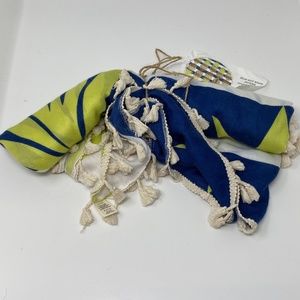 Round Lightweight Beach Towel Blanket Blue and White Stripe Pineapple Print